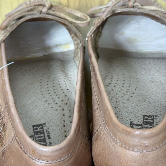 Stuart Frazier Mens Leather Loafers 9D Brown Moc Toe Hand Laced Classic Preppy main image 6